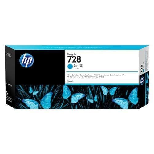 HP DesignJet T730 Cyan Ink Cartridge | HP No.728 | 300ml | F9K17A