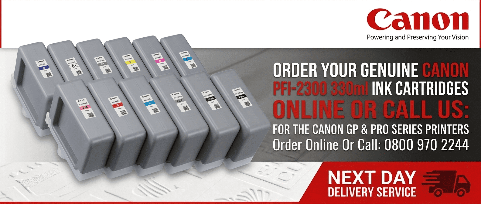 Genuine Canon PFI-2300 330ml LUCIA PRO ink cartridges in 11 colours for Canon imagePROGRAF GP-2000, GP-4000, GP-x600S and PRO-x600 printers