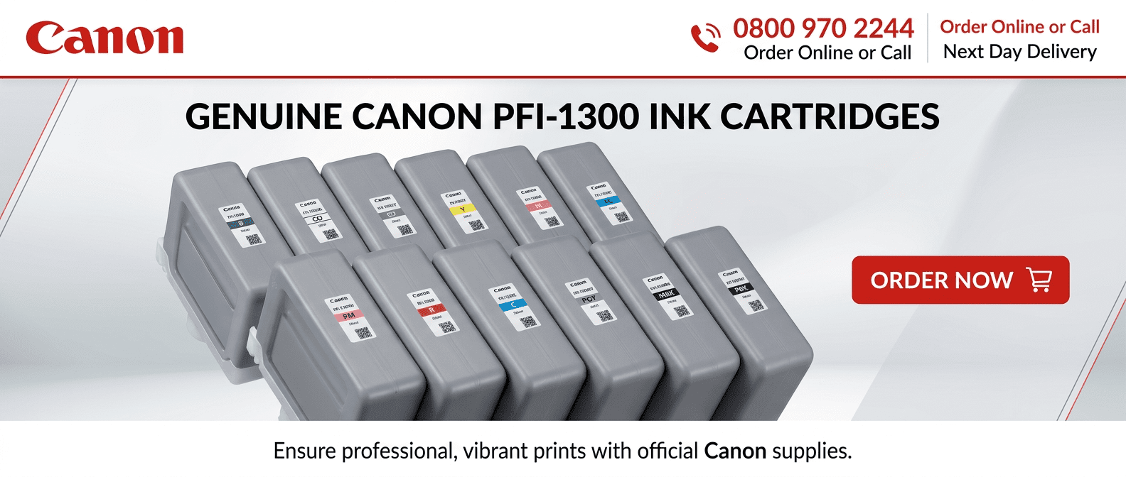 Genuine Canon PFI-1300 330ml LUCIA PRO ink cartridges for Canon imagePROGRAF PRO-2000 to PRO-6100 and PRO-4000S to PRO-6100S printers