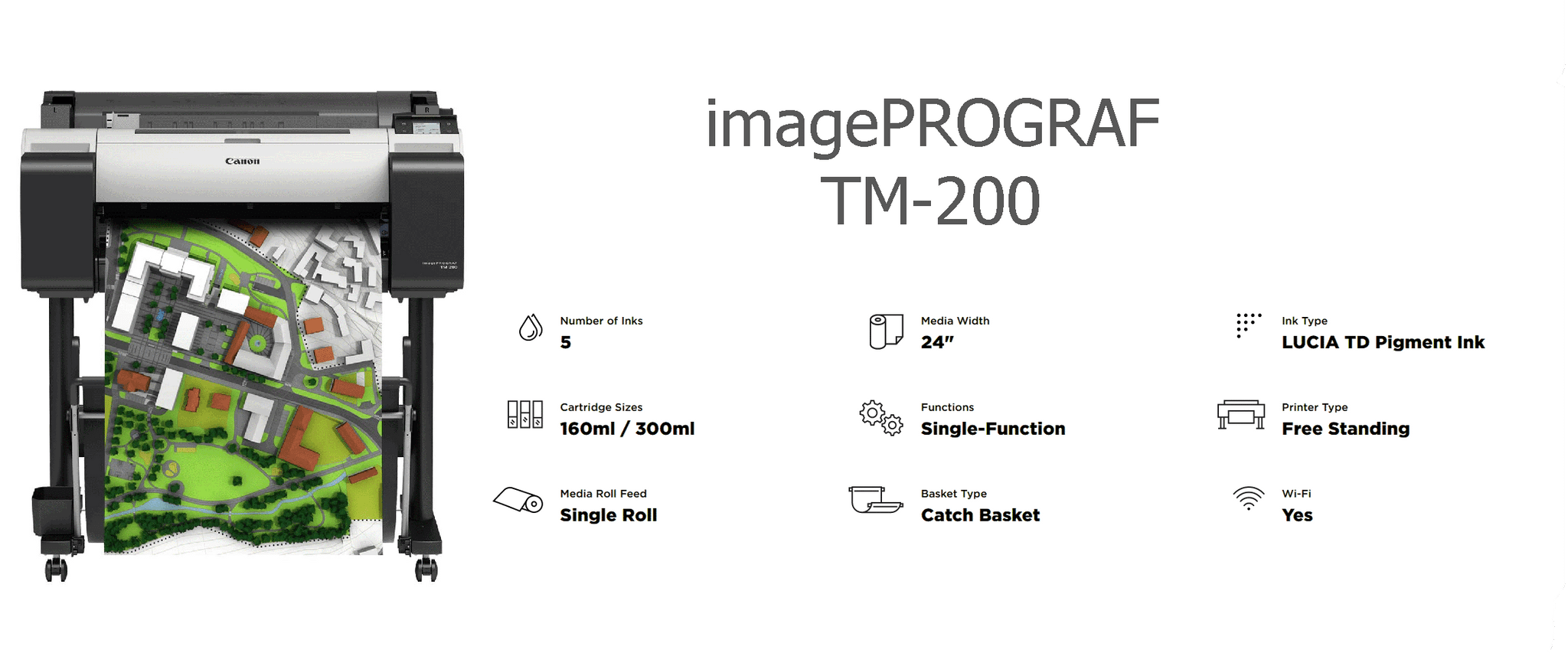 CANON IMAGEPROGRAF TM-200 A1 PRINTER CANON IMAGEPROGRAF TM-200 A1 PRINTER