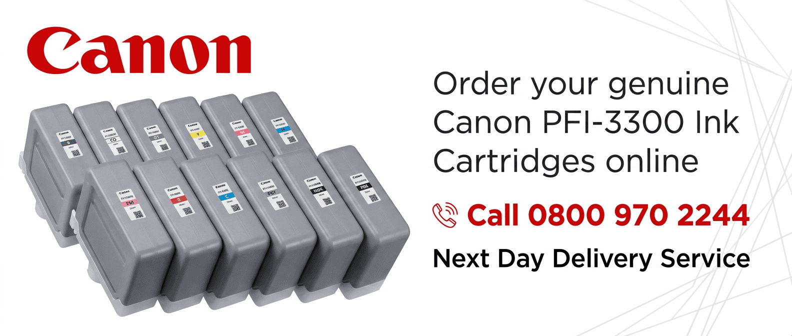 Genuine Canon PFI-3300 330ml LUCIA PRO II ink cartridges for Canon imagePROGRAF PRO-2600, PRO-4600, PRO-6600 and GP-2600S, GP-4600S, GP-6600S printers