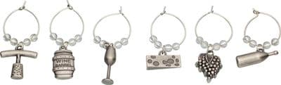 BarCraft Set of 6 Decorative Wine Charms