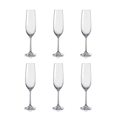 Dartington Crystal Six Champagne Flutes, Set of 6