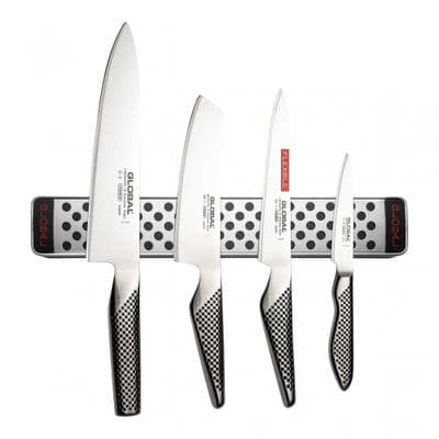 Global 5 Piece Knife Set with Magnetic Rack