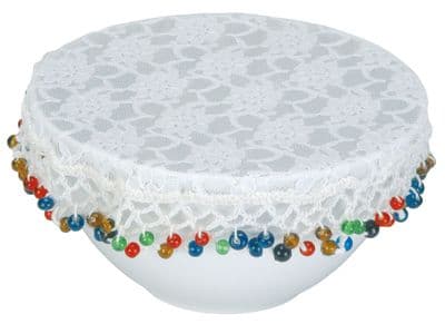 Home Made 20cm Lace Bowl Cover with Weighted Beaded Edge by KitchenCraft