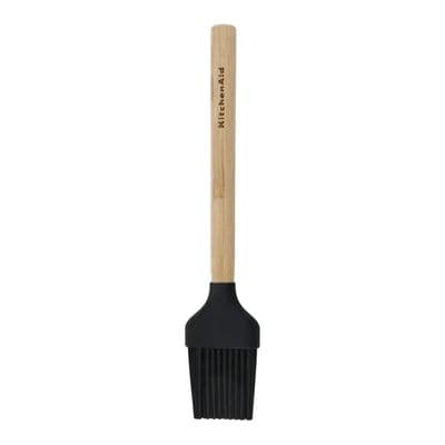 KitchenAid Bamboo Pastry Brush with Silicone Head, Black, 22 cm, Carded