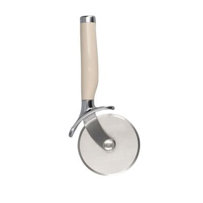 KitchenAid Stainless Steel Pizza Cutter and Slicer, Almond Cream