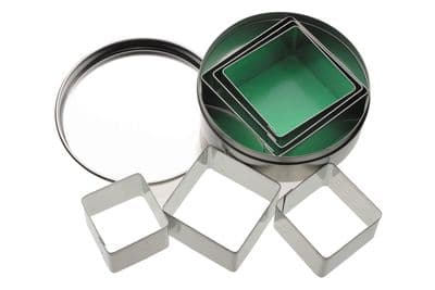 KitchenCraft 6 Square Cookie Cutters With Metal Storage Tin