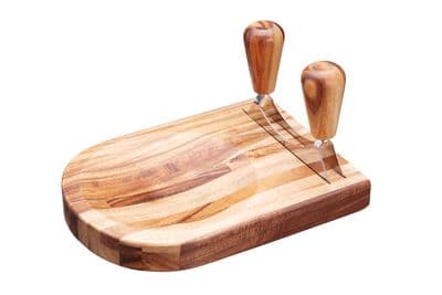 KitchenCraft Natural Elements Acacia Wood Hachoir Set