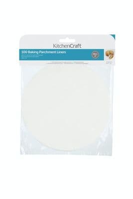 KitchenCraft Round 20cm Siliconised Baking Parchment Papers Pack of 100