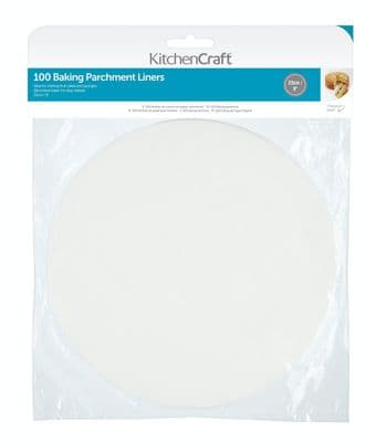KitchenCraft Round 23cm Siliconised Baking Parchment Papers Pack of 100