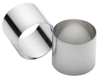 KitchenCraft Set of Two Deluxe Stainless Steel Deep Cooking Rings 7cm x 6cm