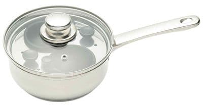 KitchenCraft Stainless Steel 18cm Two Hole Egg Poacher