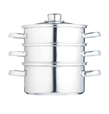KitchenCraft Stainless Steel Three Tier 16cm Steamer
