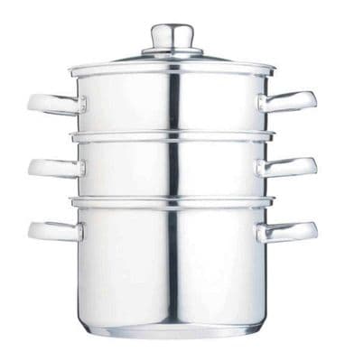 KitchenCraft Stainless Steel Three Tier 18cm Steamer