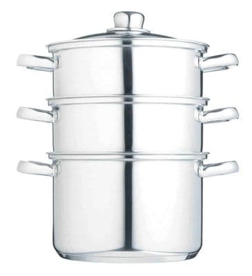 KitchenCraft Stainless Steel Three Tier 20cm Steamer