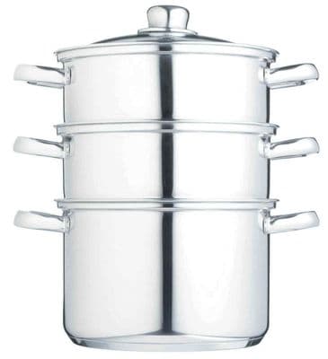 KitchenCraft Stainless Steel Three Tier 22cm Steamer