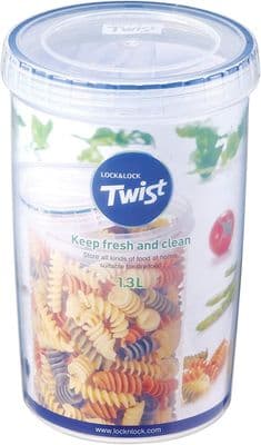 Lock & Lock Twist Round Airtight Food Storage Container 1.3ltr (115 x 178mm)