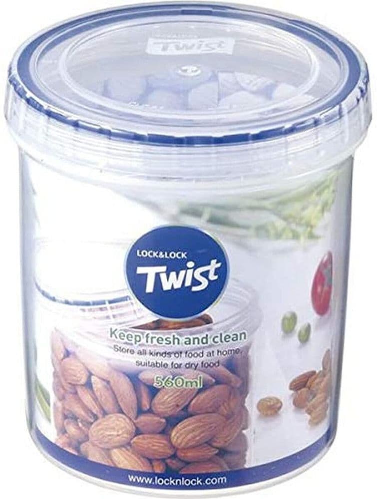 Lock & Lock Twist Round Airtight Food Storage Container 560ml LLS122