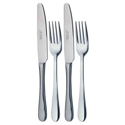 MasterClass Stainless Steel Dinner Knife & Fork 4pc