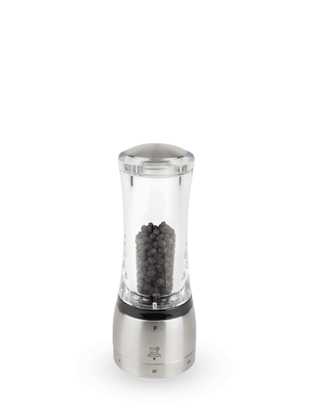 Peugeot Daman USelect Stainless Steel & Acrylic Pepper Mill 16cm