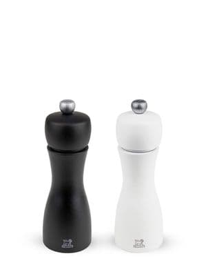 Peugeot Tahiti Pepper Mill & Salt Mill 15cm, Black Matt & White Matt