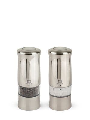 Peugeot Zeli Electric Salt & Pepper Mill Duo in Stainless Steel, 14 cm