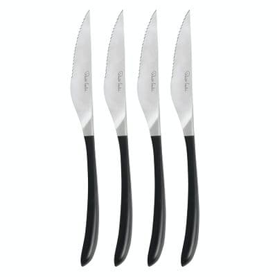 Robert Welch Contour Noir Black Steak Knife Set of 4