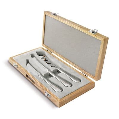 Robert Welch Radford Bright Cheese Knife Set, 3 Piece in Oak Box