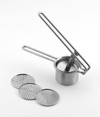 Stainless Steel Potato Ricer & Fruit Press with 3 Stainless Steel Discs
