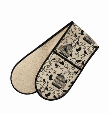 Vintage Bird Cages Double Oven Gloves by Belle Textiles
