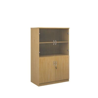 Combination Storage Cupboards with glass bookcase doors