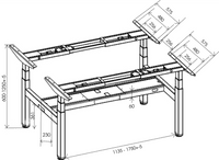 Alice Quad-Motor Back-to-Back Sit-Stand Desk | Dual Height Adjustable Office Desk Frame