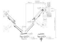 Dual Monitor Arm HUB: 1 HDMI, 3 USB A, 1 RJ45