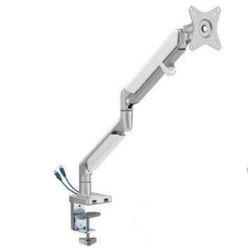 Single Monitor Arm: Gas Assist, 2 USB Ports