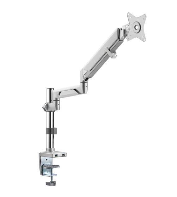 Single Monitor Arm: Gas Assist, 2 USB Ports