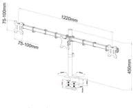 Three  Fixed Monitor Arm
