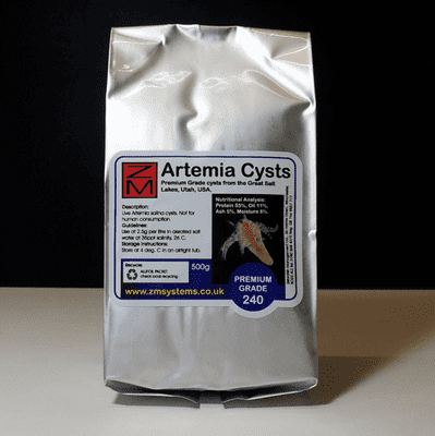 ZM Brine Shrimp Artemia Cysts 240 Premium Grade (85+% hatch rate)