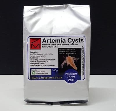 ZM Brine Shrimp Artemia Cysts Premium 250 Grade (90+% hatch rate)