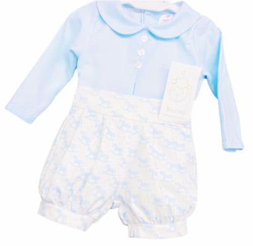 *SALE* Baby Boy Blue Rocking Horse Print Long Sleeve Jam Pants Suit MYD213