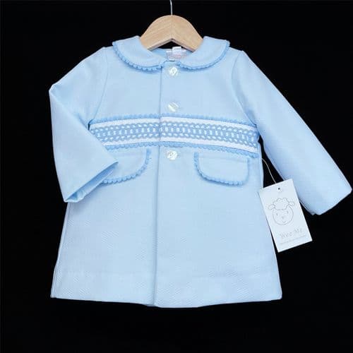 *SALE* Baby Boy Blue Waffle Jacket with Frog Details "ABR002"