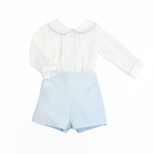 *SALE* Baby Boy Blue Waffle Shorts with Shirt "MYD2364"