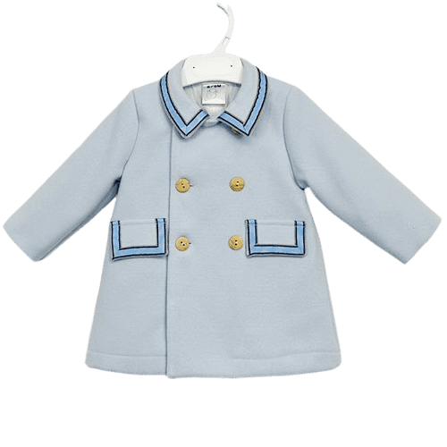 *SALE* Baby Boy Button Blue Wool Coat "MYD2387"