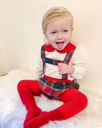 *SALE* Baby Boy Navy Tartan H Strap Romper and Shirt "MYDI004"