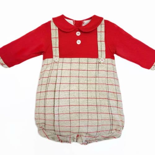 *SALE* Baby Boy Red with Grey Romper "LM158"
