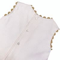 *SALE* Baby Girl  Beige Bow Waffle Dress with White Fur Bottom 