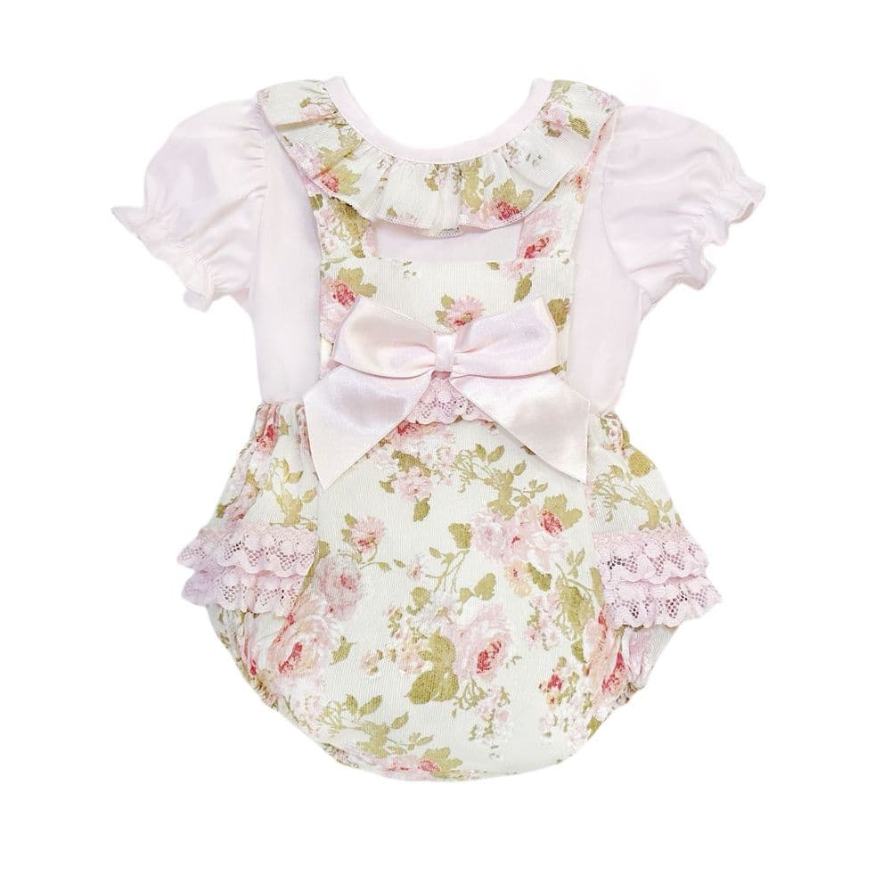 SALE Baby Girl Beige Floral Romper with Shirt