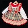 *SALE* Baby Girl Beige Tartan Pinafore with Blouse 