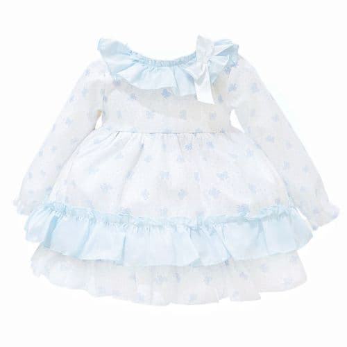 *SALE* Baby Girl Blue Bow Print Puff Ball Dress with Pants "MYD25215"