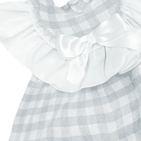 *SALE* Baby Girl Blue Checked Cotton Puff Ball Dress 